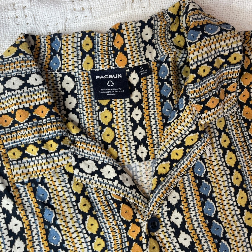 Pacsun Western Hippie Short Sleeve Button Up Shirt Festival - Picture 3 of 6